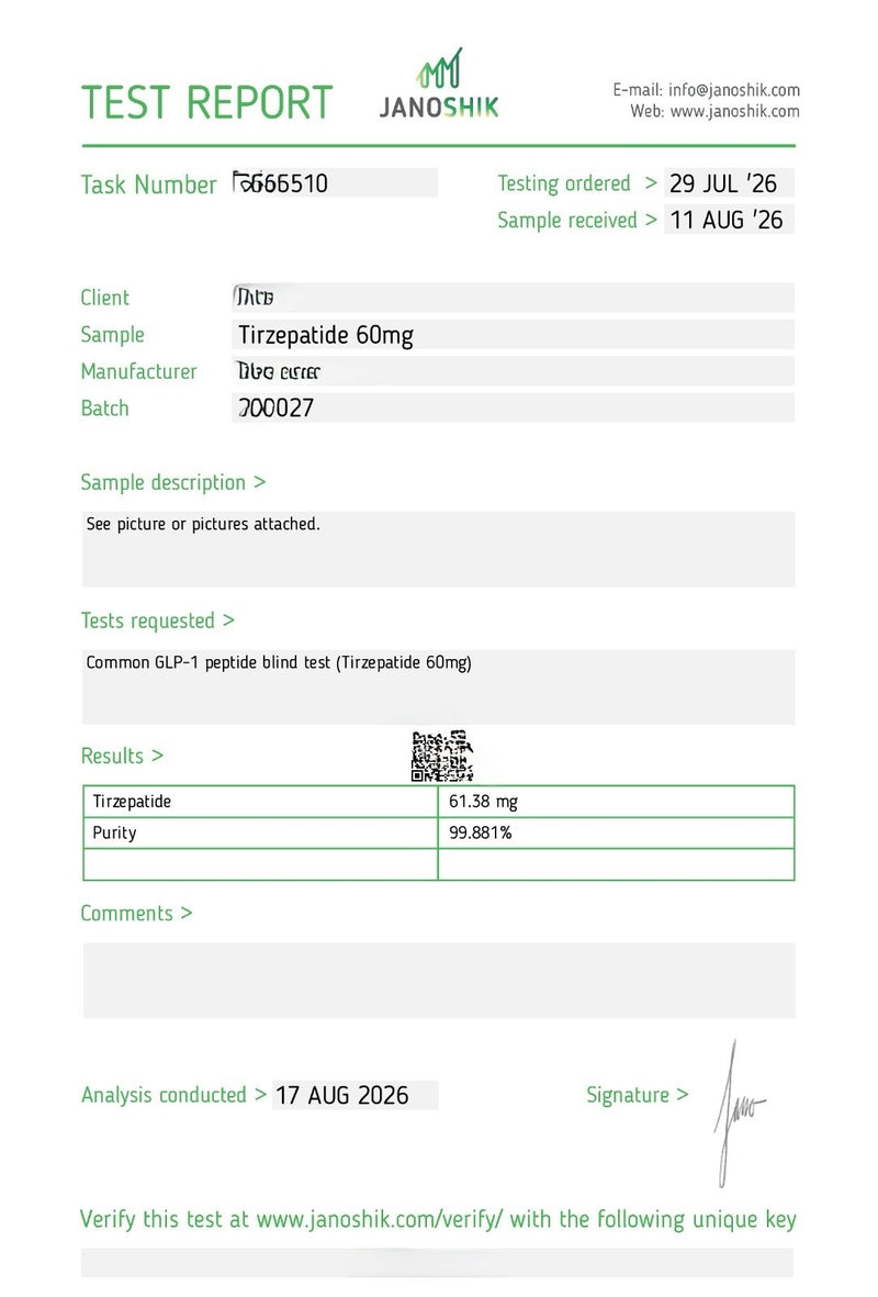 GLP2 TIRZ 60mg Lab Report