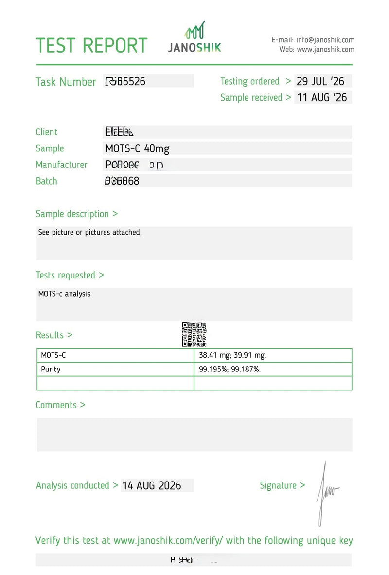 MOTS C 40mg Lab Report