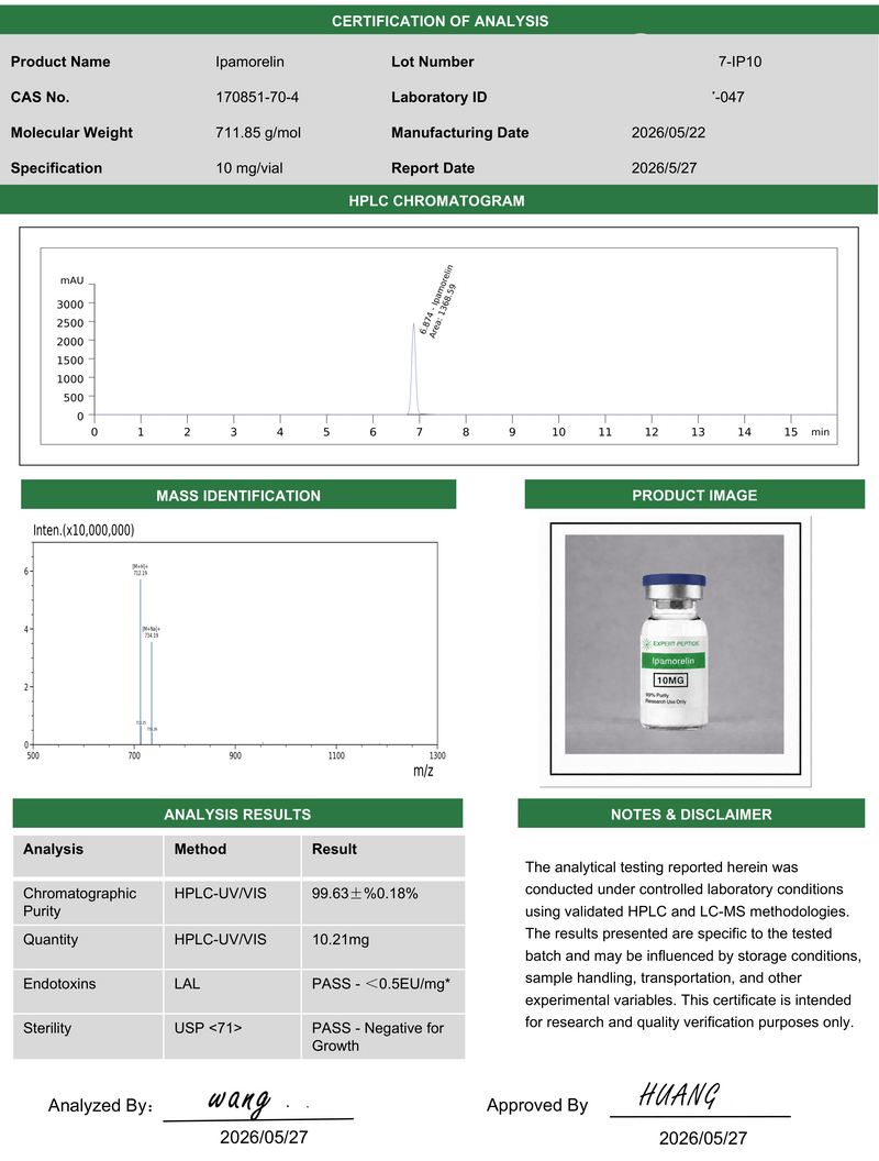 BPC-157 5mg Lab Report
