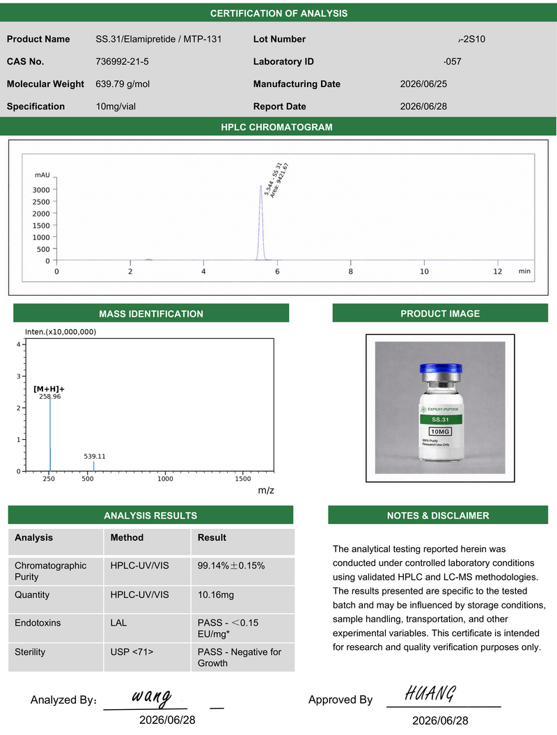 BPC-157 5mg Lab Report