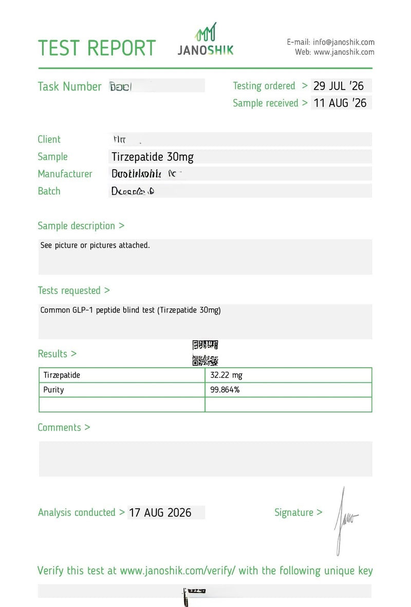 GLP2 TIRZ 30mg Lab Report