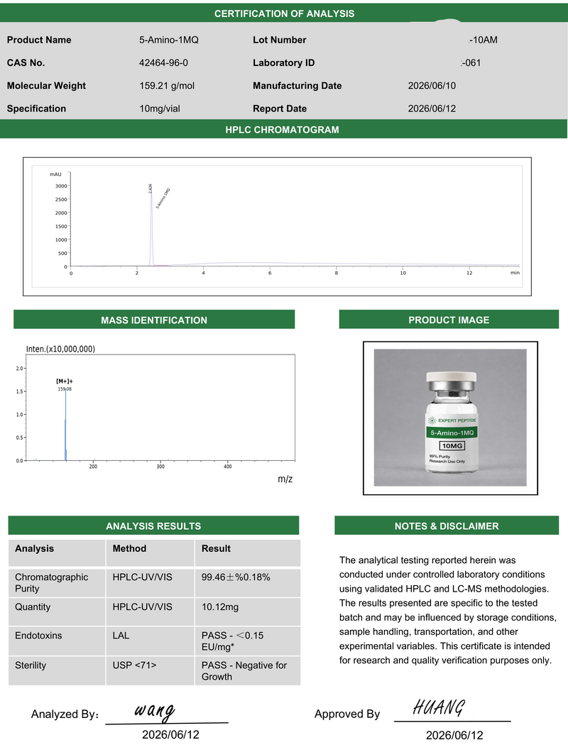 BPC-157 5mg Lab Report