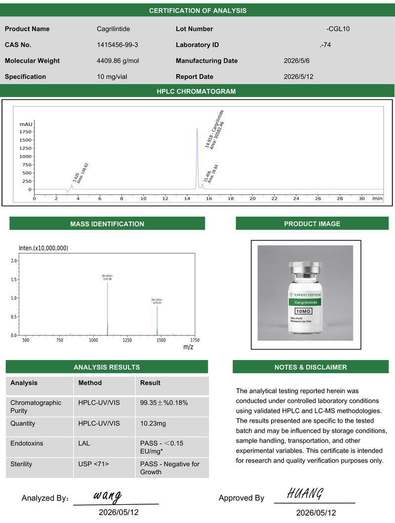 BPC-157 5mg Lab Report