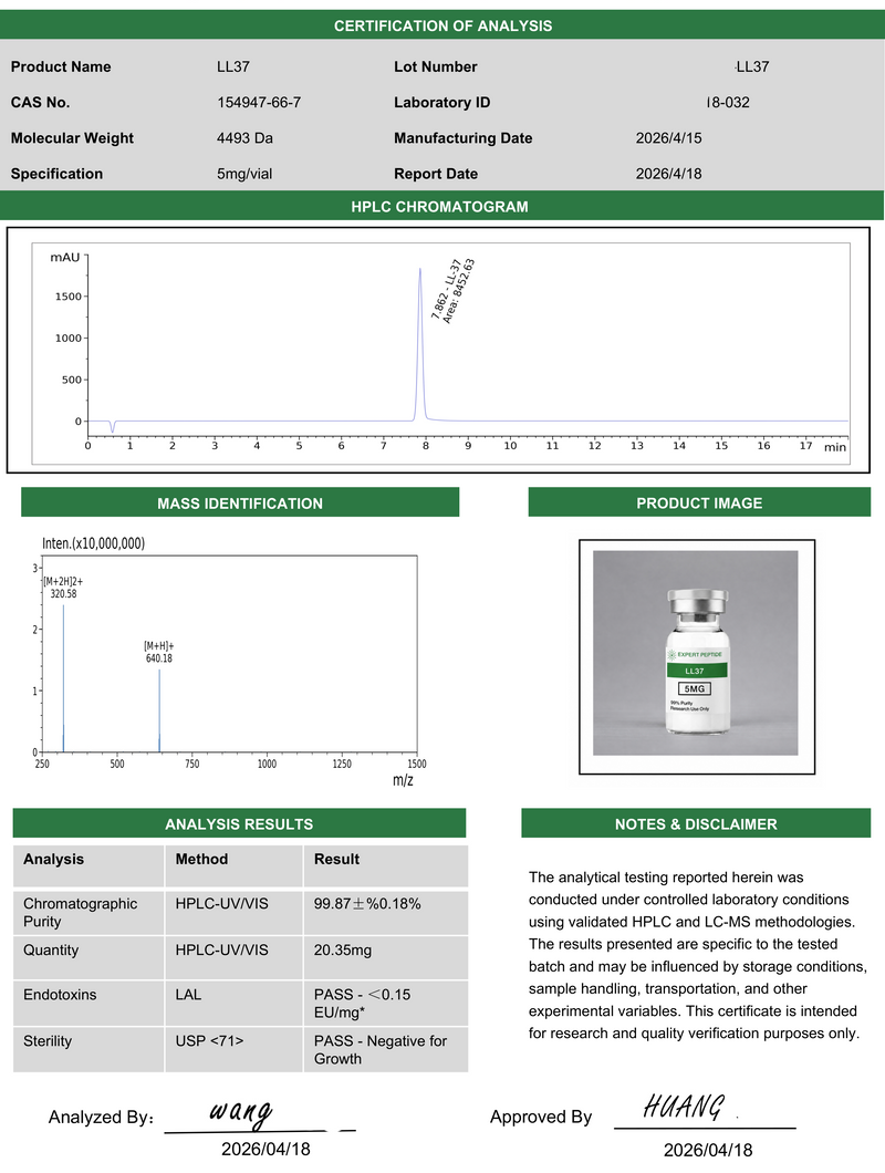BPC-157 5mg Lab Report
