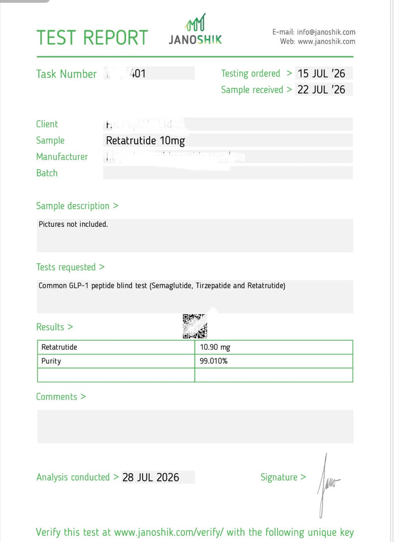 GLP3 RETA 10mg Lab Report