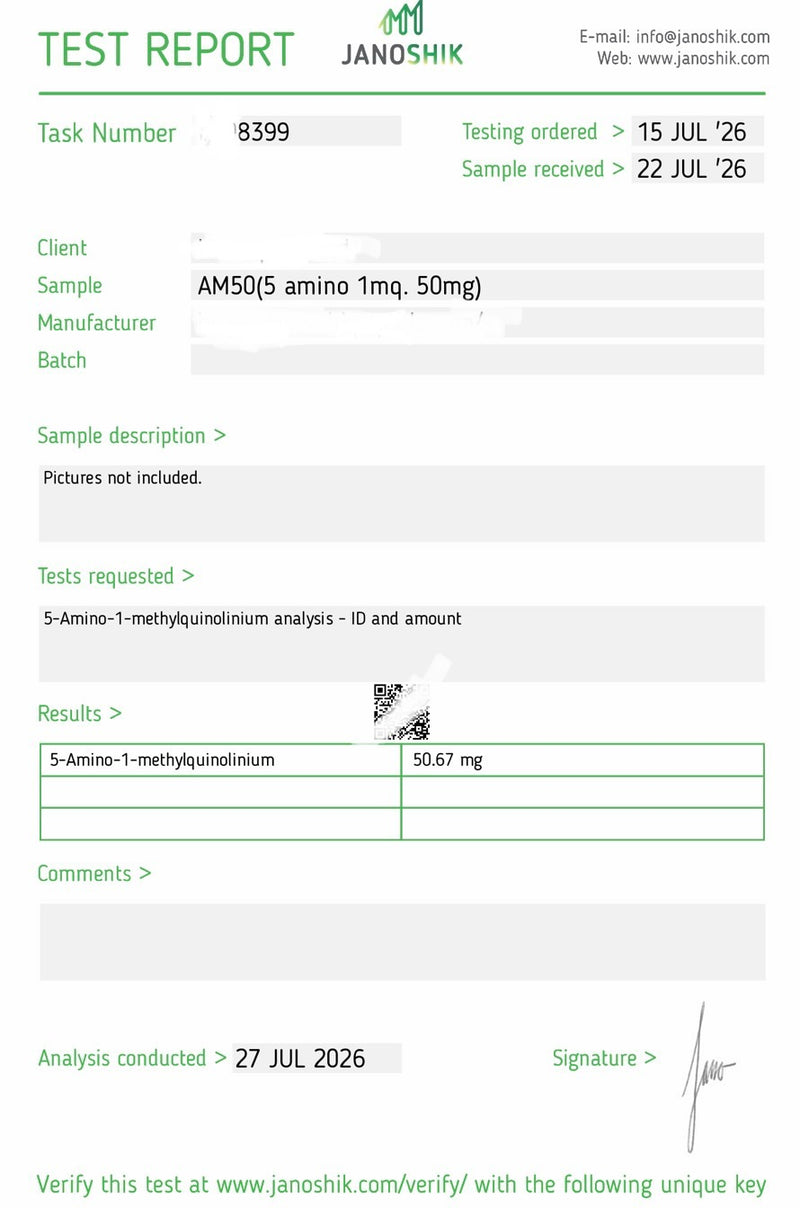 5 Amino 1MQ 50MG Lab Report