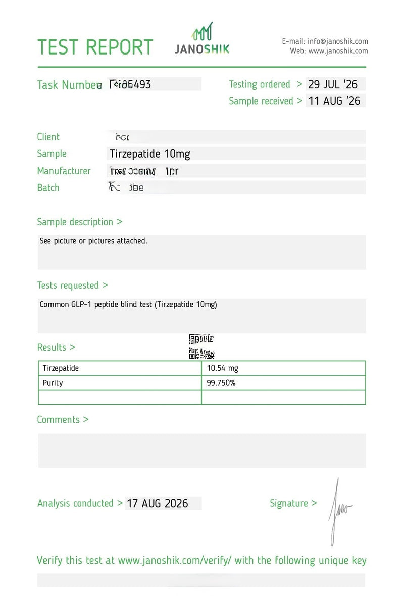 GLP2 TIRZ 10mg Lab Report